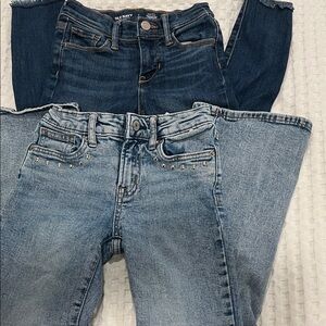 2 pair size 7 girls jeans straight and flare  gap
